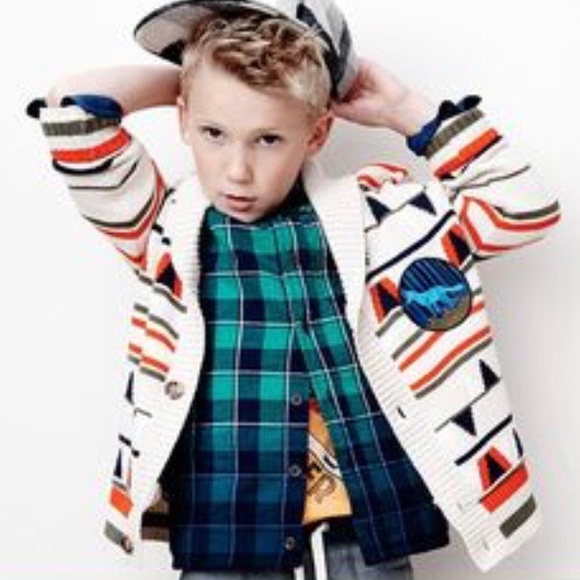 Cat & Jack Other - Cat & Jack Boys Collared Sweater Cardigan Wolf